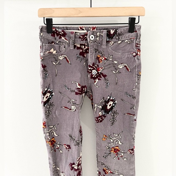 Anthropologie Pilcro High Rise Skinny Velour Pants Gray Size 25 - Picture 3 of 6